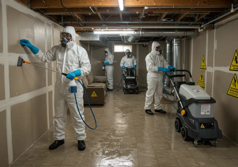 Basement Moisture Removal and Structural Drying process in Munhall, PA